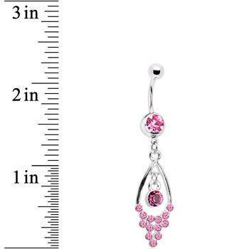 Pink Gem Bold Glam Chandelier Belly Ring