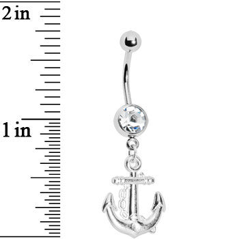 Crystalline Gem Anchor Belly Ring