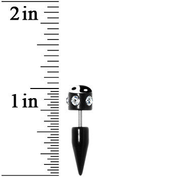 Black White Yin Yang Gem Fake Taper Ear Plug