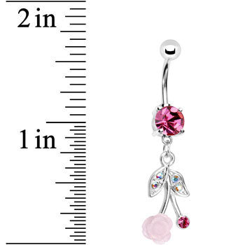 Pink Gem Flowering Cherry Belly Ring