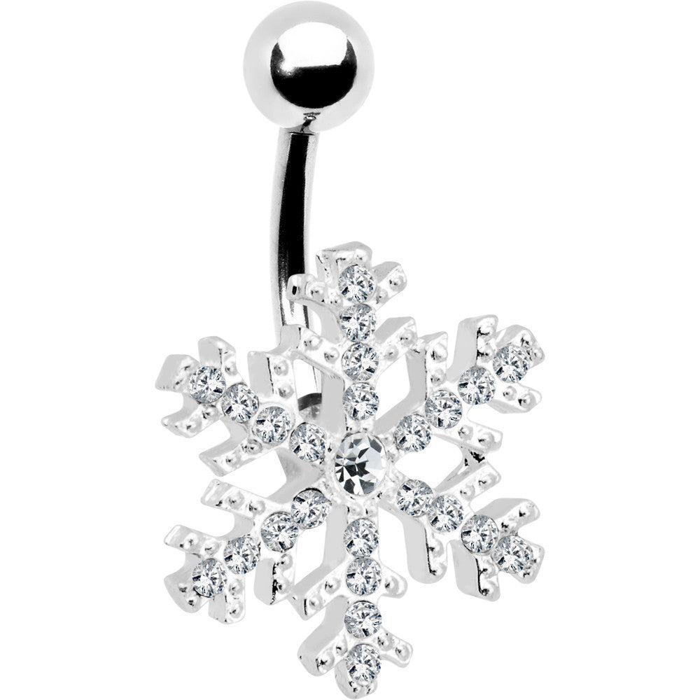 Crystalline Gem Snowflake Belly Ring