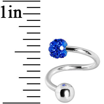 14G 7/16 Blue Crystal Evolution Spiral Belly Ring