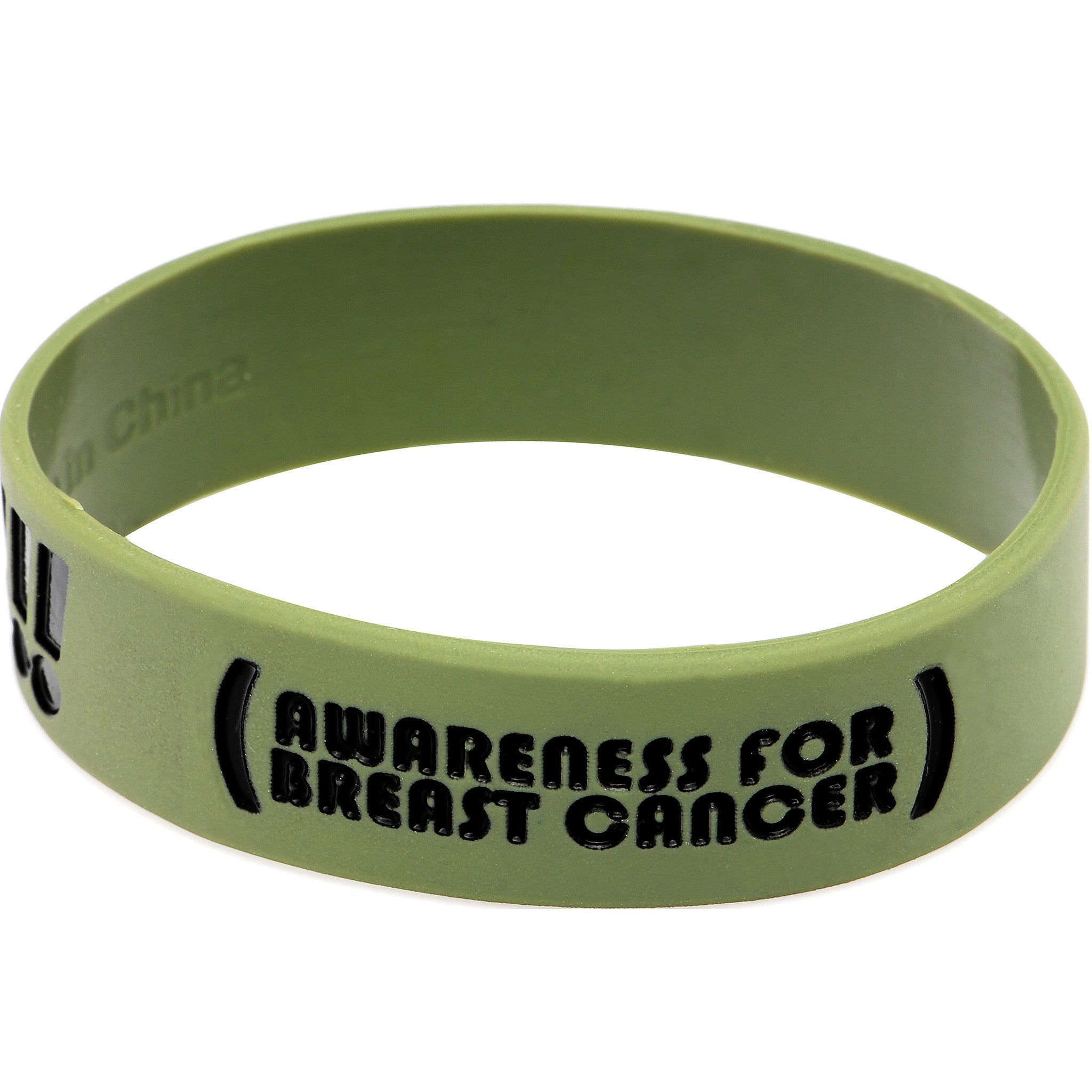 Army Green Black Boobies Rule Awareness for Breast Cancer Bracelet