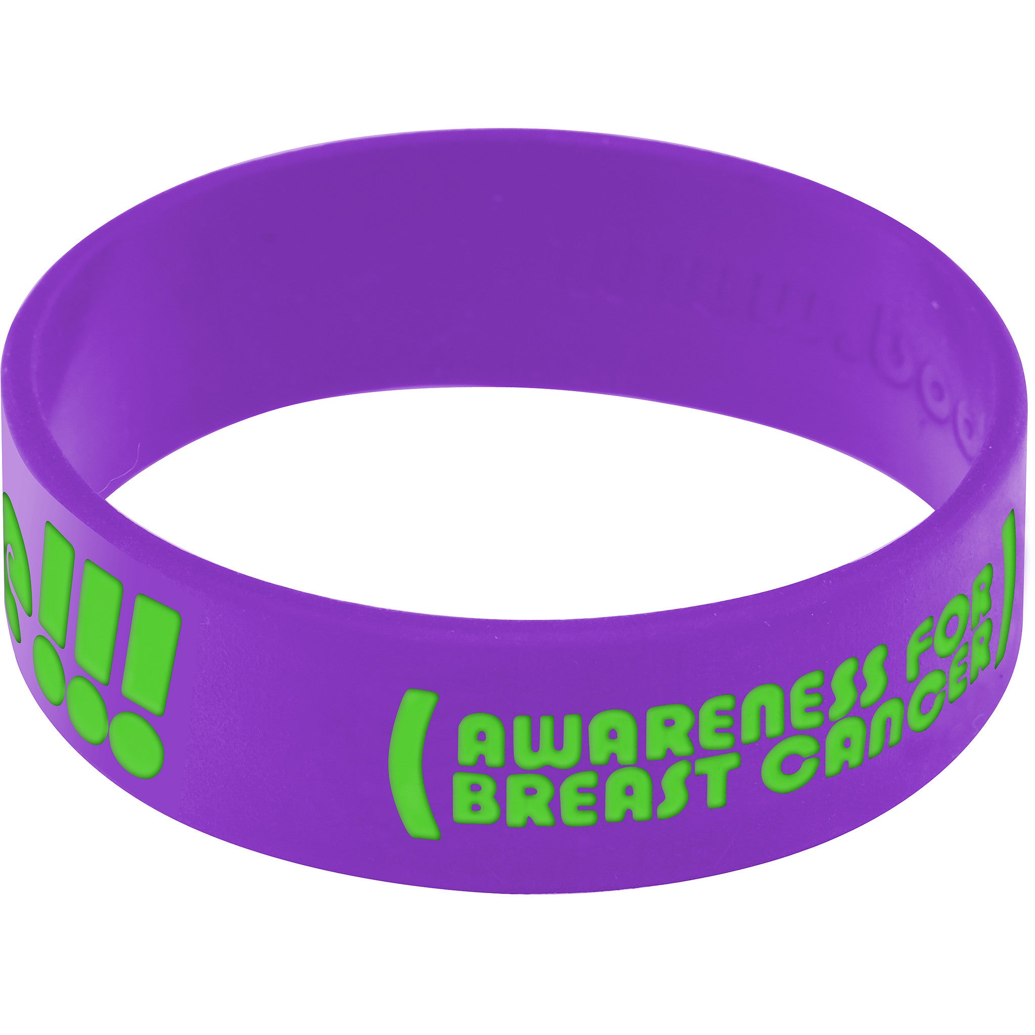 Purple Green Boobies Rule Awareness for Breast Cancer Bracelet