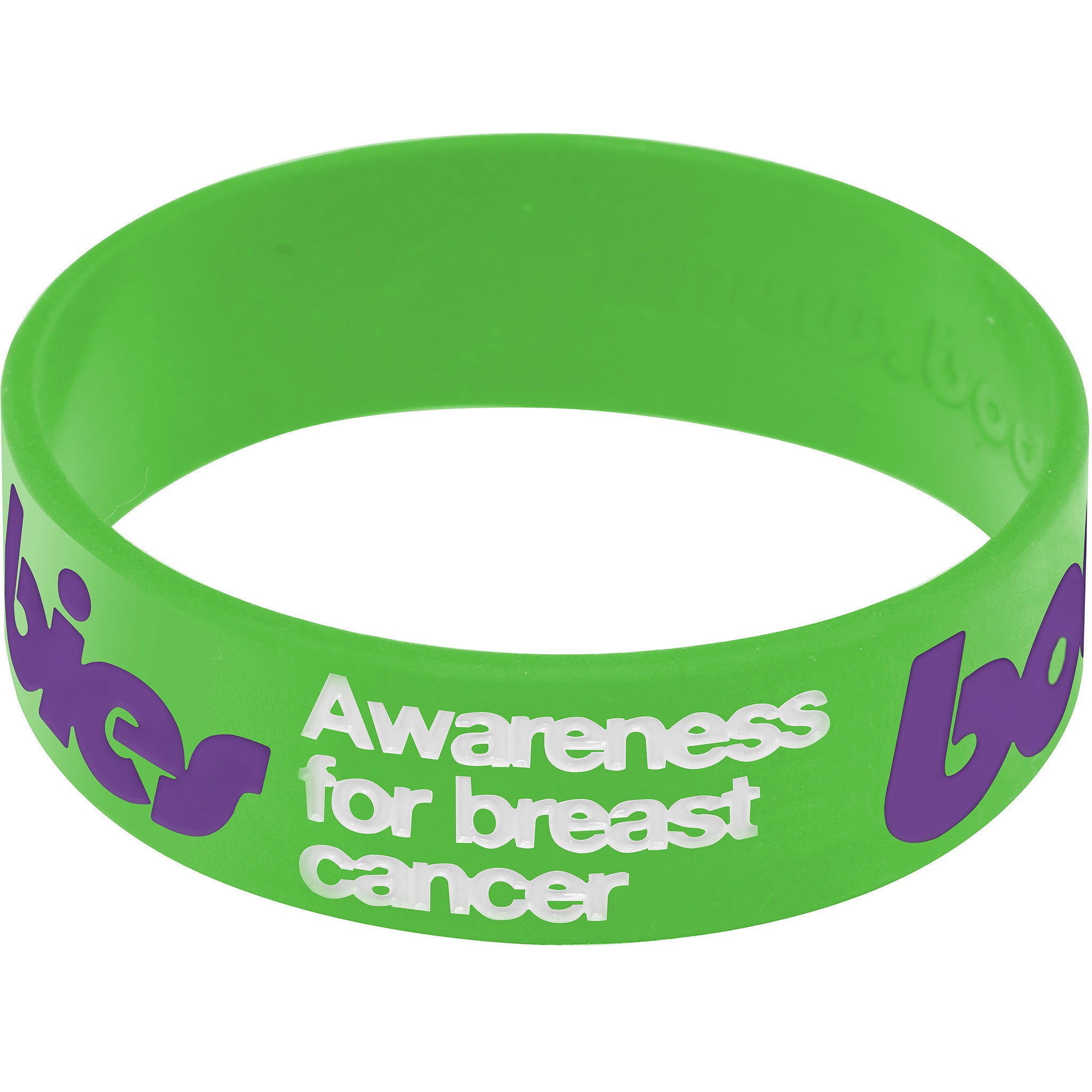 Green Purple Boobies Awareness for Breast Cancer Bracelet