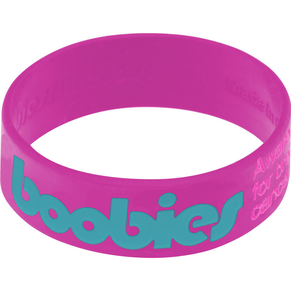 Purple Aqua Boobies Awareness for Breast Cancer Bracelet