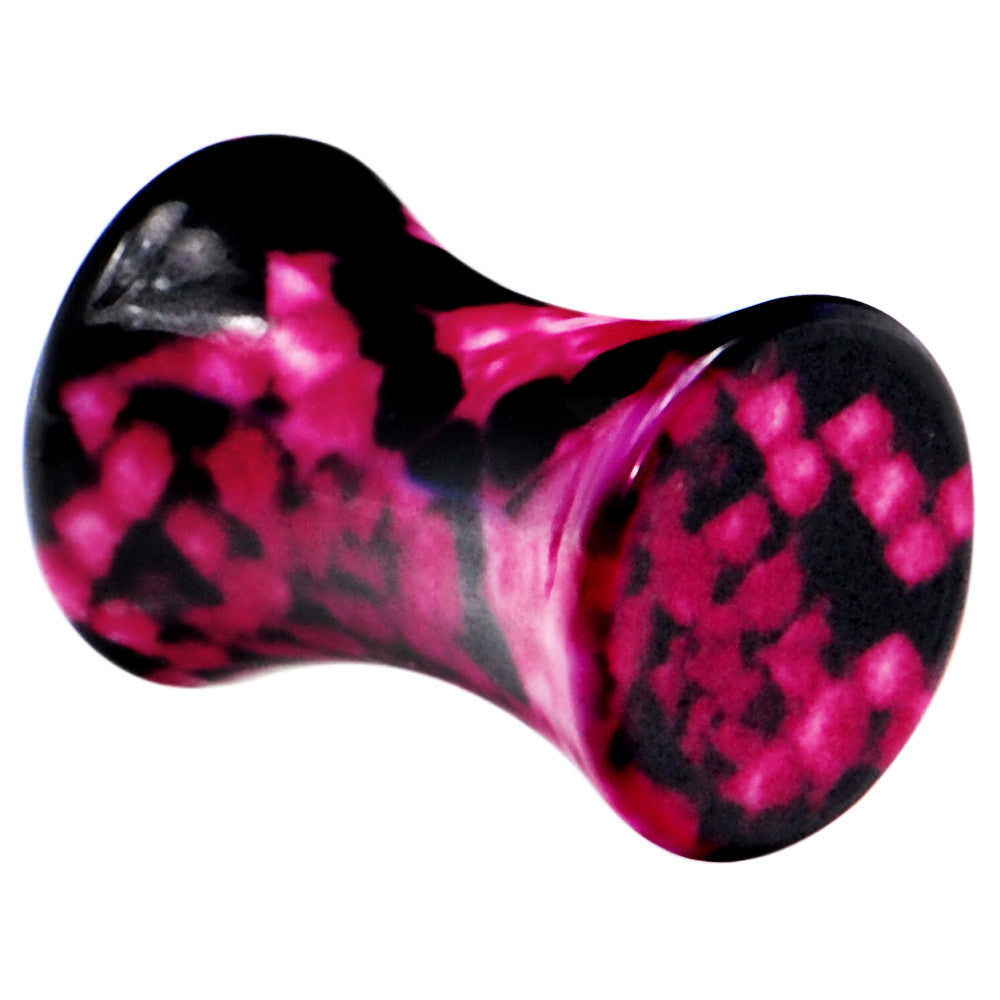4G Pink Snake Skin Acrylic Saddle Plug