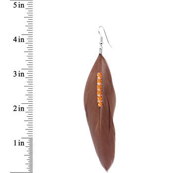 Tawny Feather and Crystal Earrings