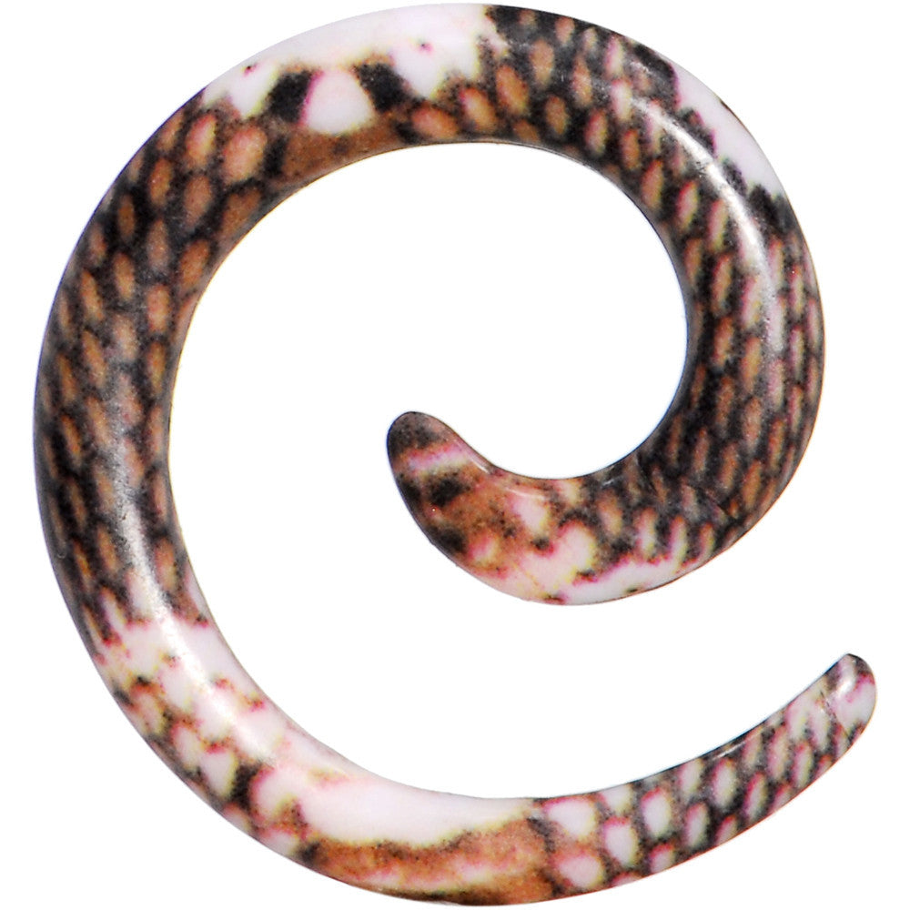 8G Blushing Snake Skin Acrylic Spiral Taper