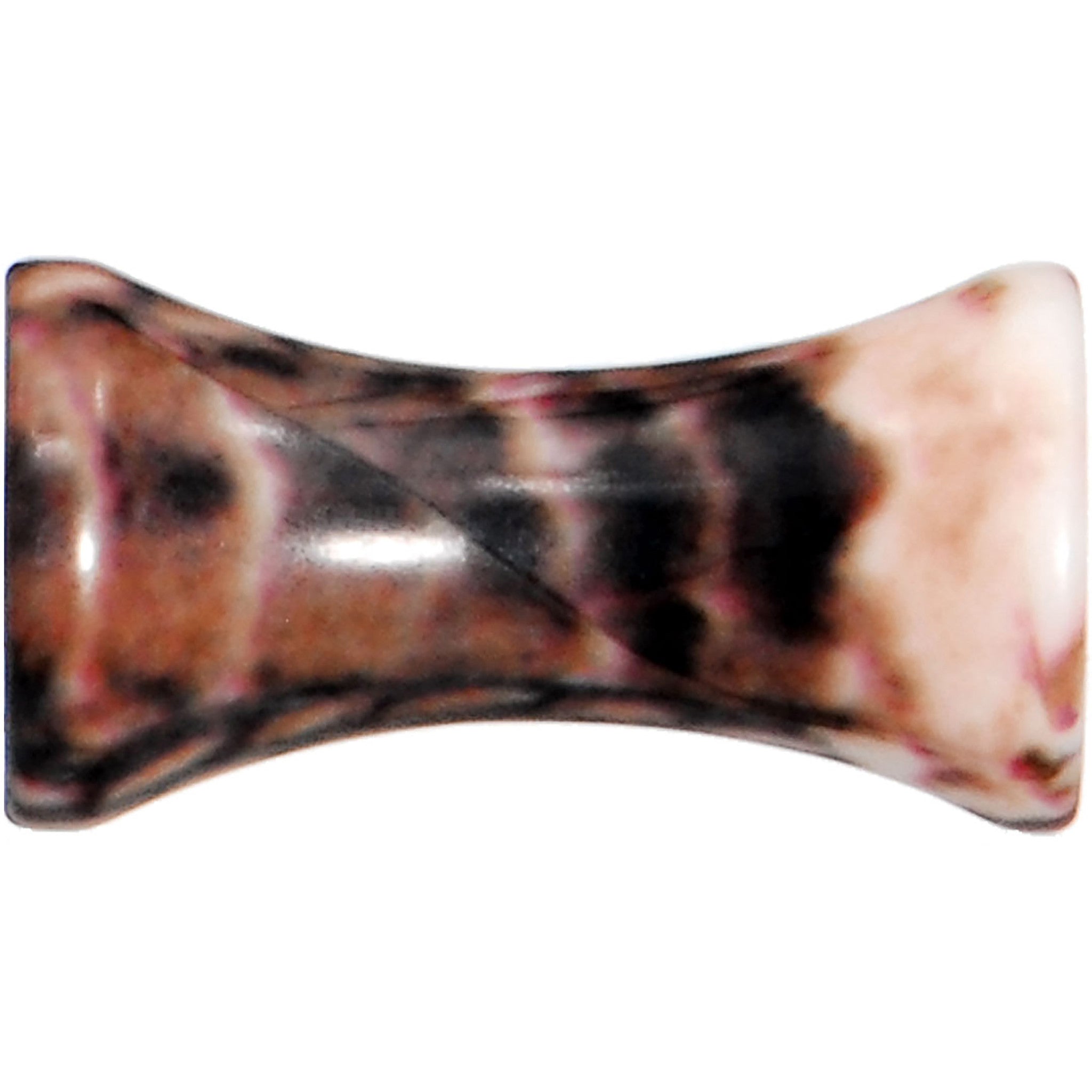 8G Blushing Snake Skin Acrylic Saddle Plug