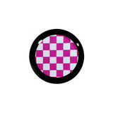 1/2 Black Acrylic Pink and White Checkerboard Saddle Plug