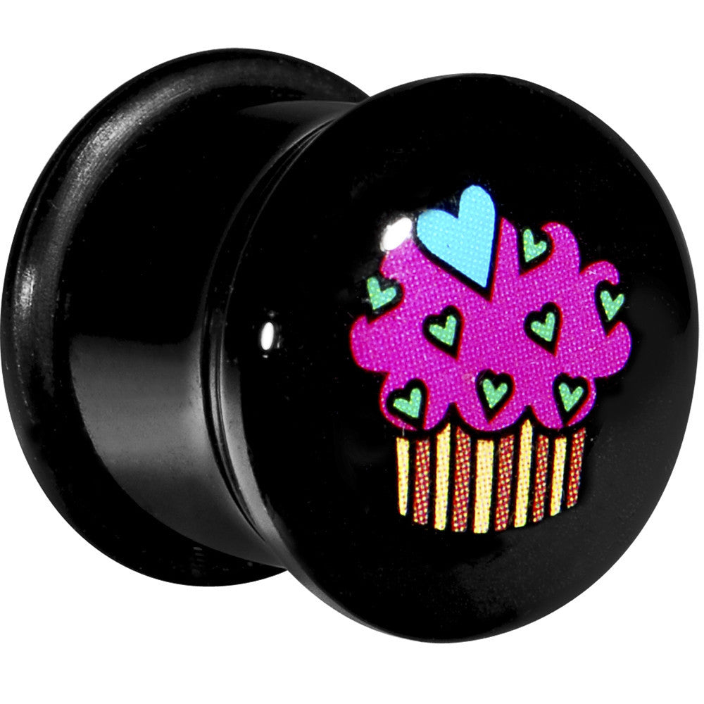 1/2 Acrylic Single Flare Heart Sprinkle Cupcake Plug