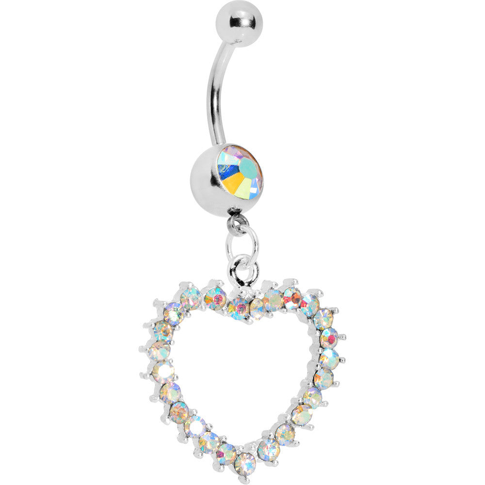 Passionate Aurora Hollow Heart Belly Ring