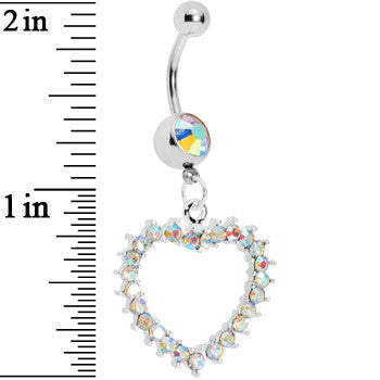 Passionate Aurora Hollow Heart Belly Ring