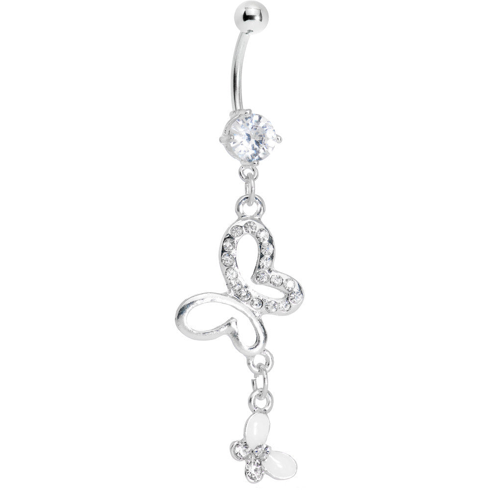 Crystalline Gem Butterfly Duo Belly Ring