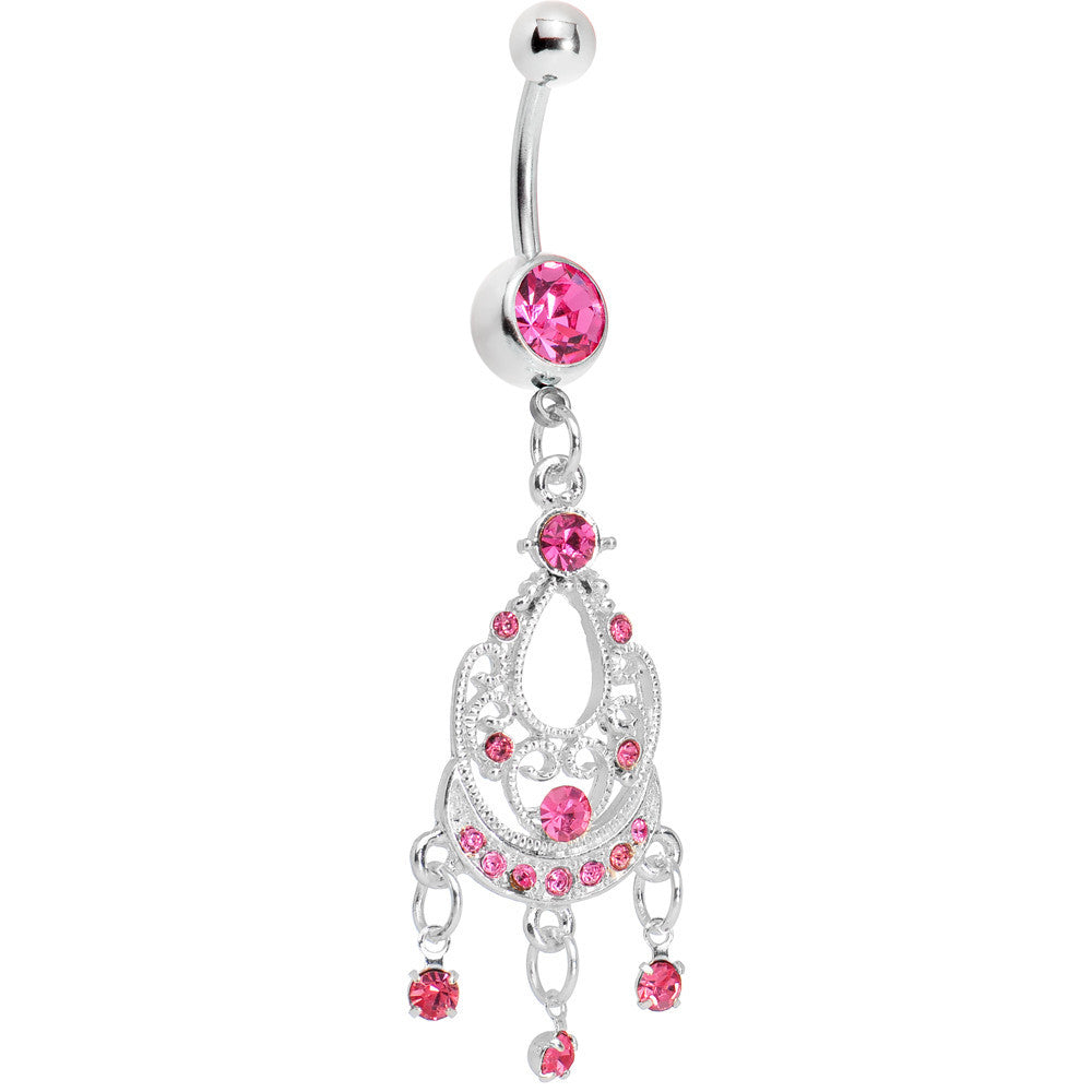Pink Victorian Enchantment Chandelier Belly Ring