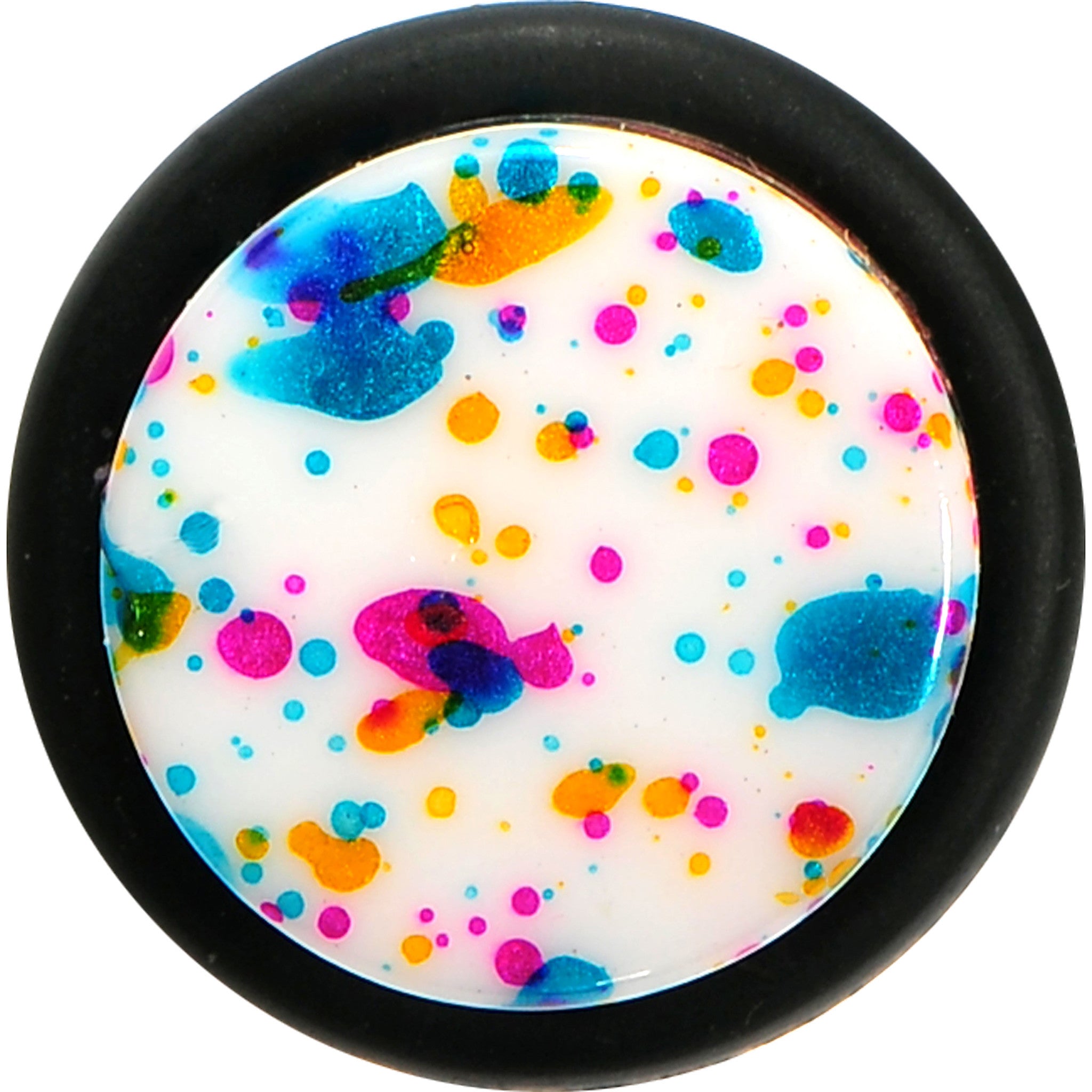 1/2 Acrylic Rainbow Bubblegum Spatter Straight Taper