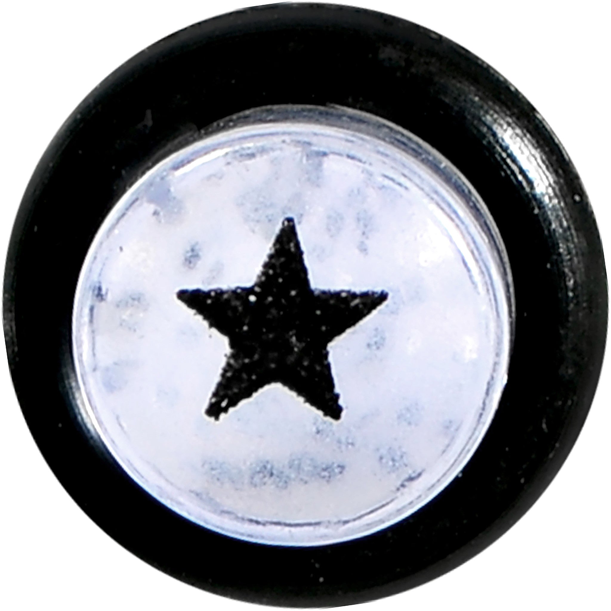 2 Gauge Clear Acrylic Glitter Black Star Confetti Taper