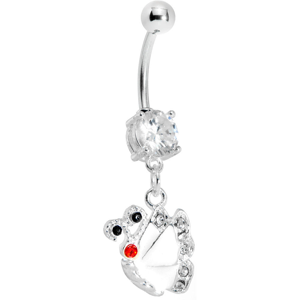 Clear Gem Shine Wing Butterfly Belly Ring