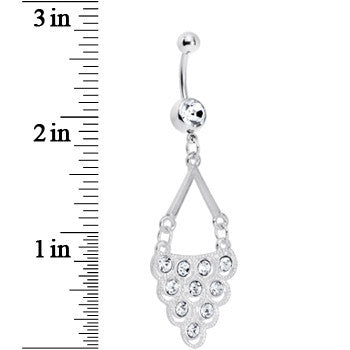 Crystalline Gem Lavish Lace Cascade Dangle Belly Ring