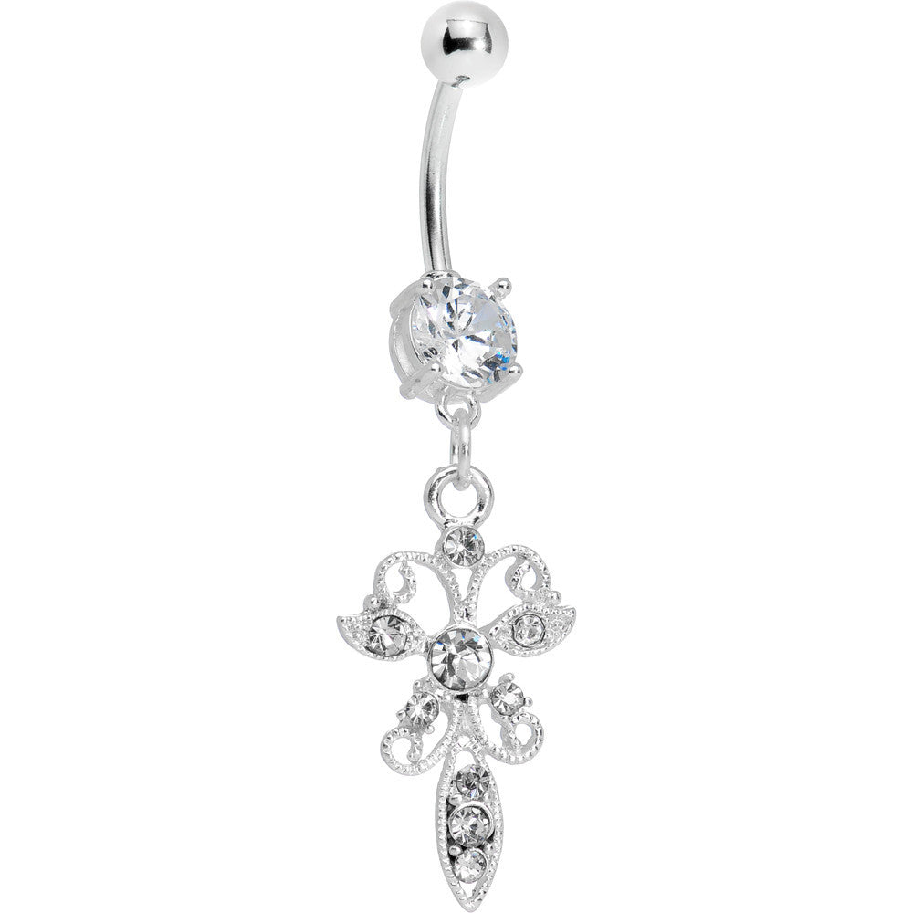 Crystalline Gem Filigree Carrier Butterfly Belly Ring