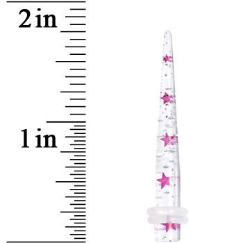 4G Clear Acrylic Glitter Purple Star Confetti Taper