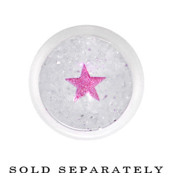 00G Clear Acrylic Glitter Purple Star Confetti Taper