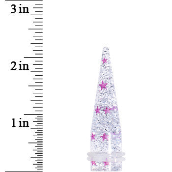 9/16 Clear Acrylic Glitter Purple Star Confetti Taper