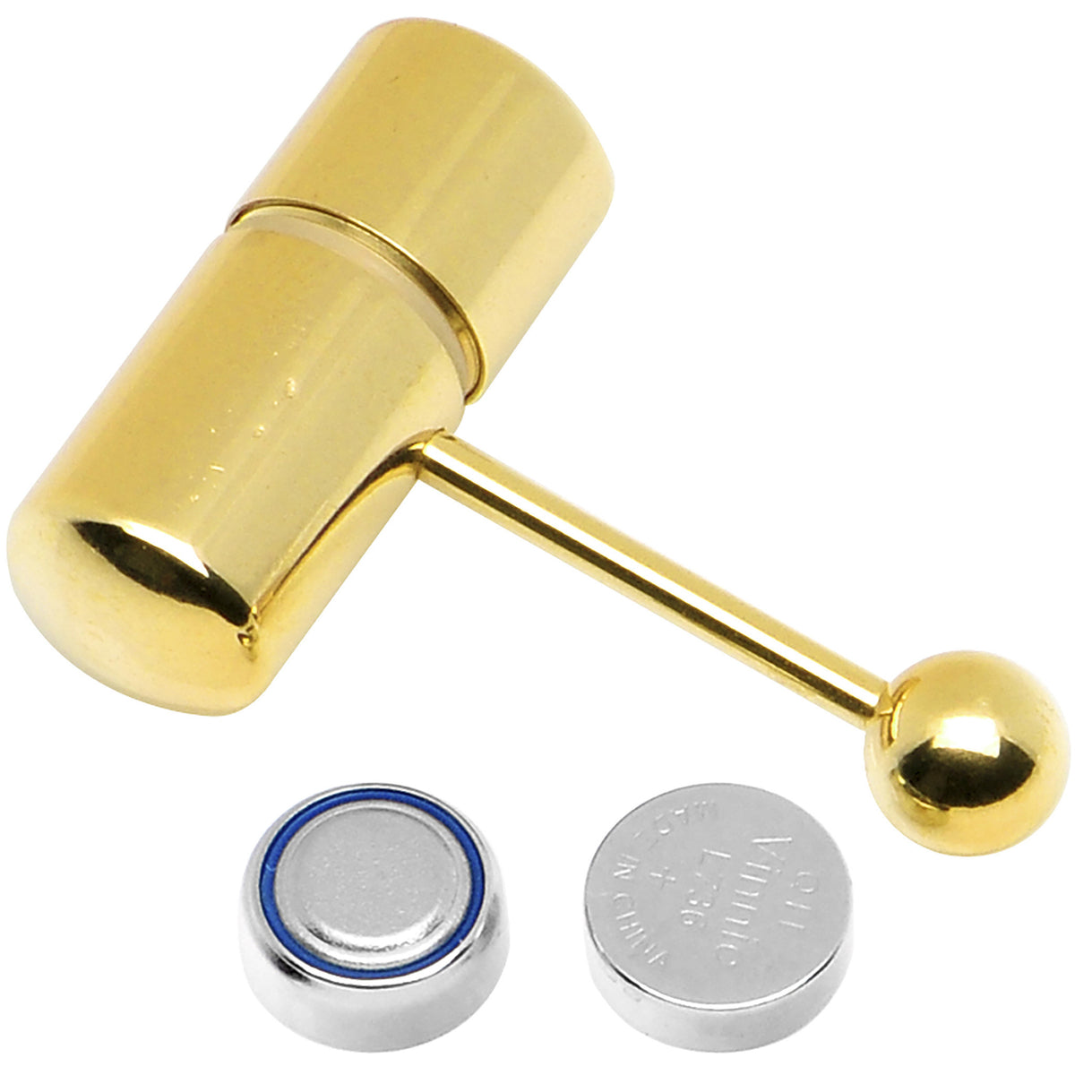 Gold Titanium LIX Vibrator Tongue Ring Gold Titanium LIX Vibrator Tongue Ring