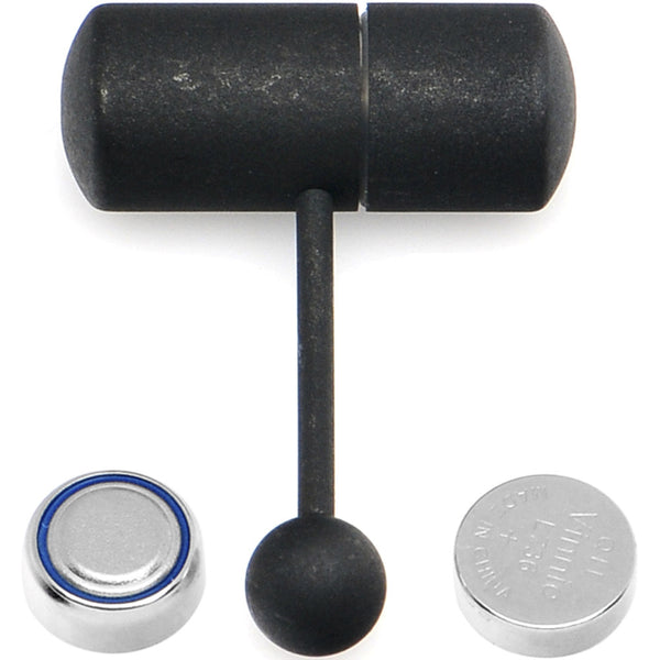 Matte Black Titanium LIX Vibrator Tongue Ring Matte Black Titanium LIX Vibrator Tongue Ring
