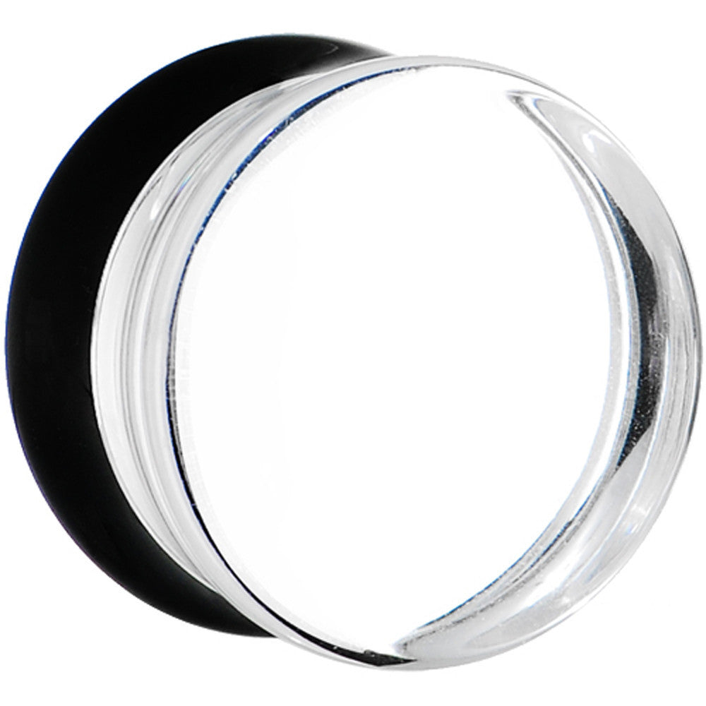 18mm Clear Black Acrylic Mirror Split Saddle Plug