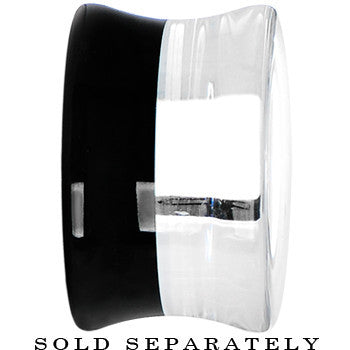 18mm Clear Black Acrylic Mirror Split Saddle Plug