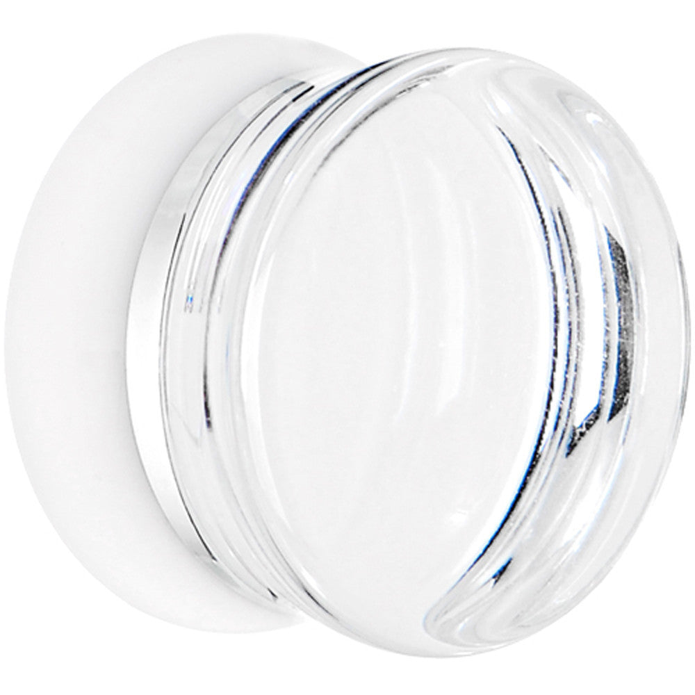 24mm Clear White Acrylic Mirror Split Saddle Plug
