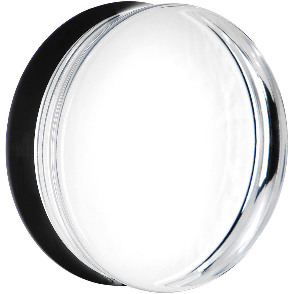 40mm Clear Black Acrylic Mirror Split Saddle Plug