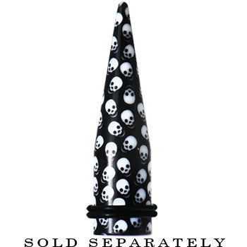 5/8 Black Acrylic Skull Logo Taper