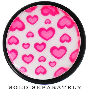 20mm White Acrylic Pink Heart Logo Taper