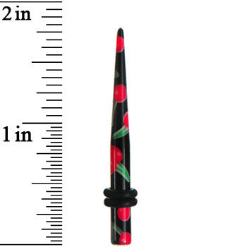 6G Black Acrylic Red Cherry Logo Taper