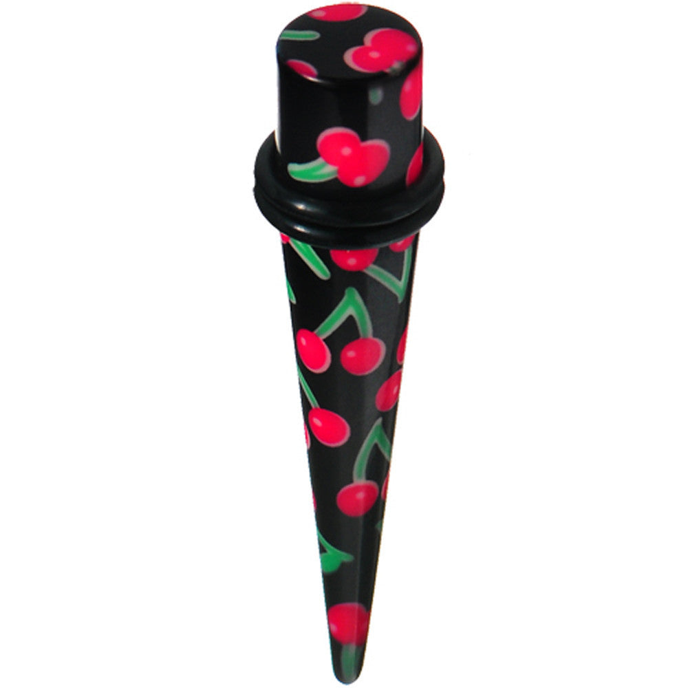 00G Black Acrylic Red Cherry Logo Taper