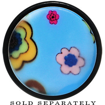 20mm Blue Acrylic Retro Flower Logo Taper