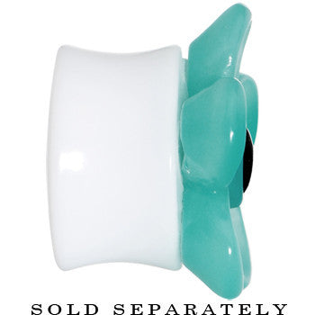 18mm Acrylic Aqua Flower Saddle Plug