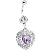 Crystalline Gem Violet Princess Heart Belly Ring