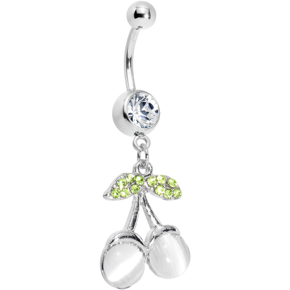 Delicious Clear Cherry Dangle Belly Ring