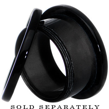 18mm Black Acrylic with Clear Jeweled Flesh Tunnel