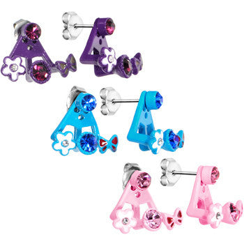 Floral Kisses and Butterfly Hugs Stud Earring Set