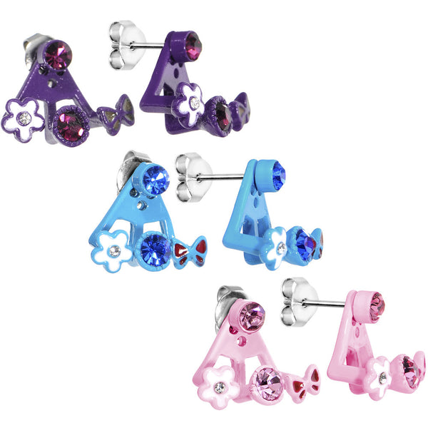 Floral Kisses and Butterfly Hugs Stud Earring Set