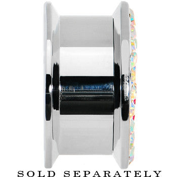 18mm Stainless Steel Aurora Gem Pink Heart Screw Fit Plug