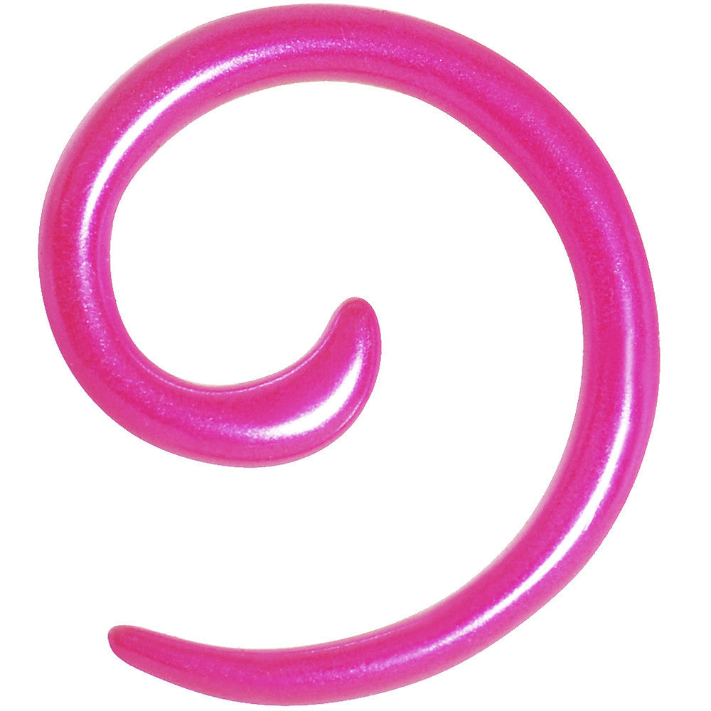 8 Gauge Hyacinth Pink Metallic Pearl Acrylic Spiral Taper
