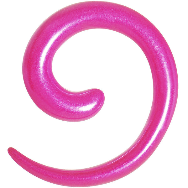 6 Gauge Hyacinth Pink Metallic Pearl Acrylic Spiral Taper