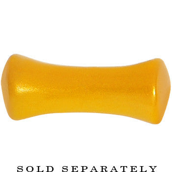 6 Gauge Honey Yellow Metallic Pearl Acrylic Saddle Plug