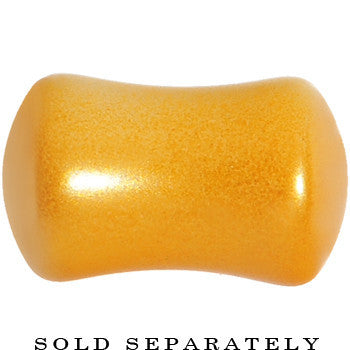 0 Gauge Honey Yellow Metallic Pearl Acrylic Saddle Plug